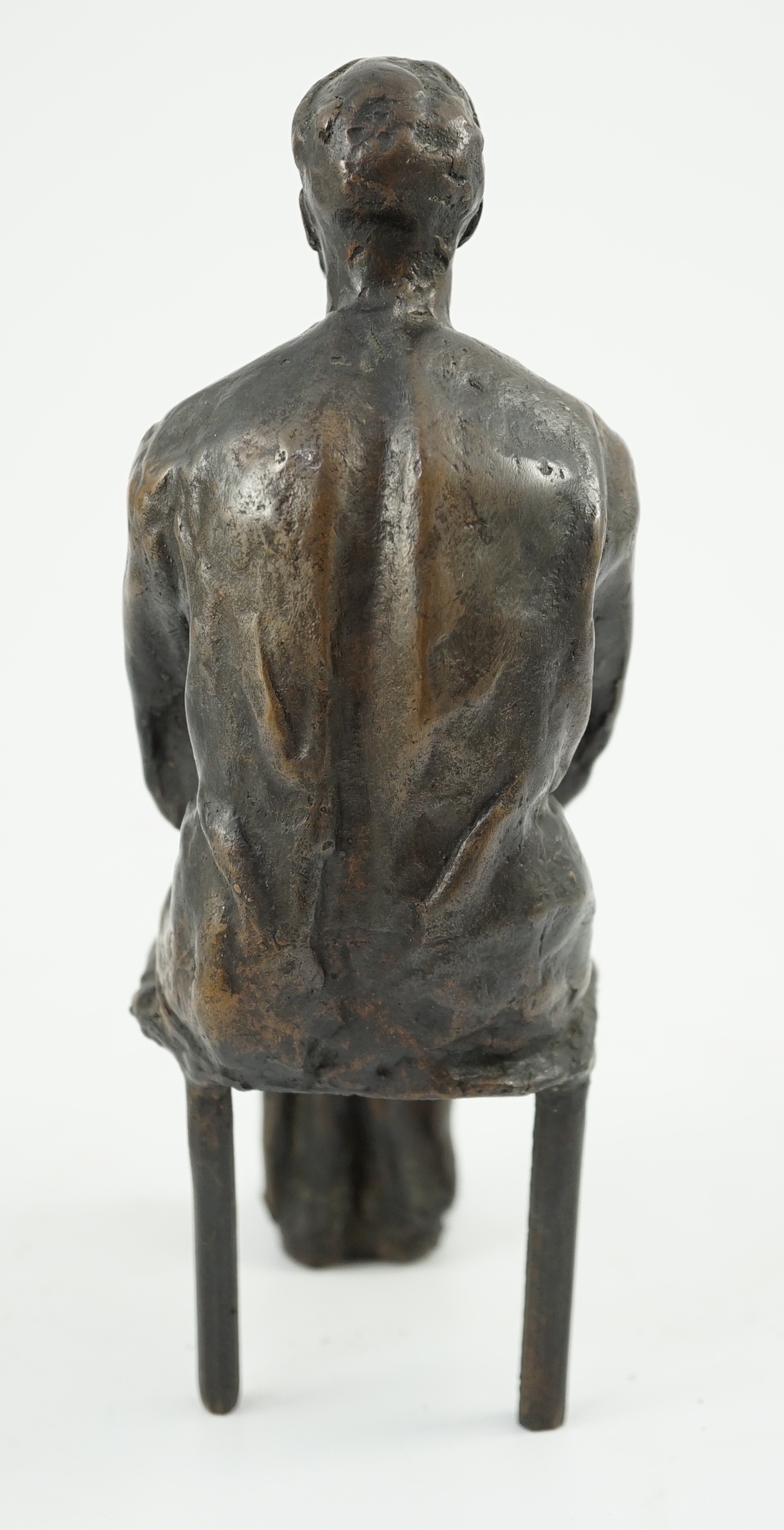 Fredda Brilliant (Polish, 1903-1999). A cast bronze figure of Anton Chekhov (Russian, 1860-1904), playwright and short story writer), depth 13cm height 22cm